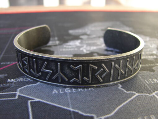 Black Stainless Steel Viking Rune Bracelet