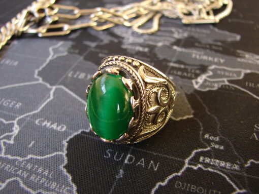 Green Steel Ring for Men