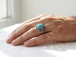 Natural Turquoise (Feroza) Ring for Men - Image 2
