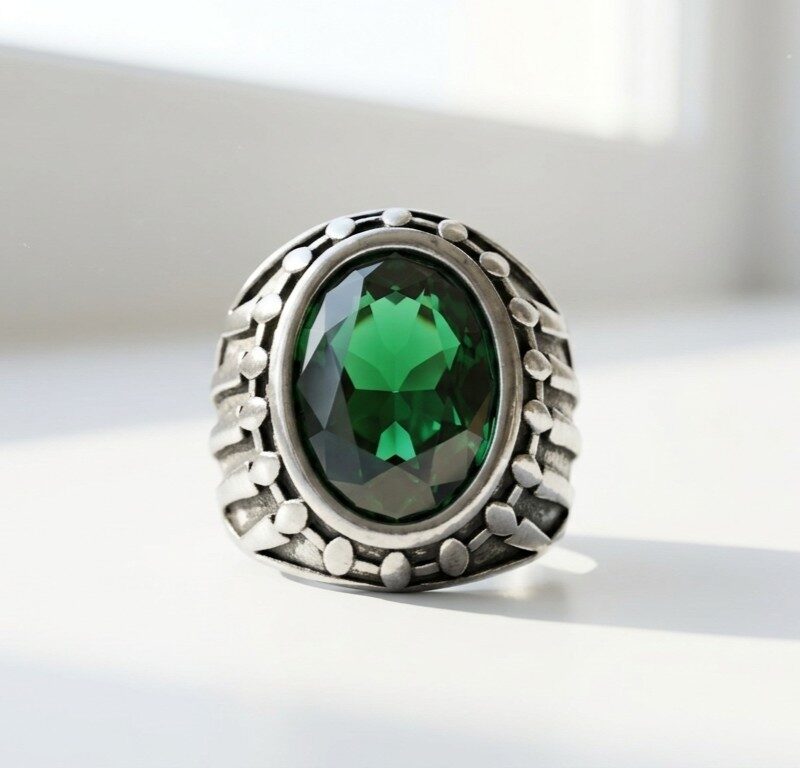 Green Steel Ring for Men Pakistan by dango