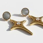 Mother of pearl Gold Plated Earrings for women in Pakistan by dango