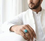 Natural Turquoise (Feroza) Ring for Men - Image 3