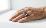 Natural Lapis Lazuli (Lajward) Stainless Steel Ring for Men - Image 2
