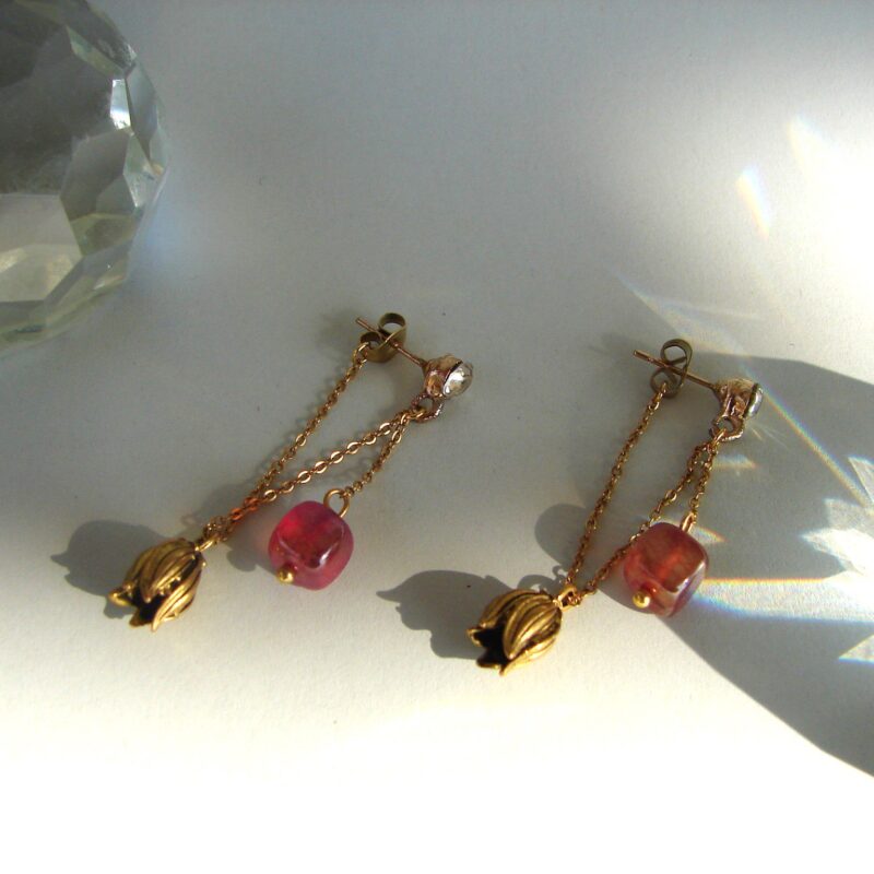 Tourmaline Tulip Earrings