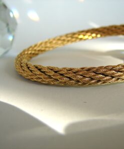 Gold Plated Twisted Steel Rope Bangle