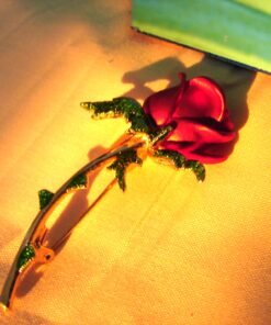 Red Rose Brooch