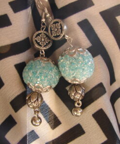 Handmade Blue Blazed Earrings