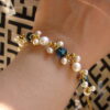 Natural Pearls with Blue Beads Bracelet