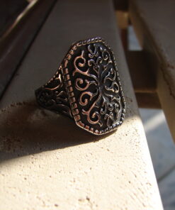 Abstract Steel Ring for Men