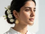 Gold Plated Steel Maple Leaf Earrings - Image 2