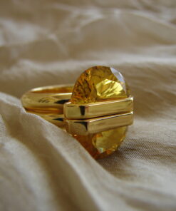 Yellow Crystal Split Ring