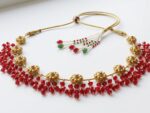 Red Ethnic Necklace for Women Pakistan by dango