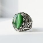 Green Stone Steel Ring for Men Pakistan by dango