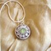 Green Pinwheel Pendant with Silver Chain