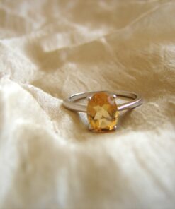 Natural Citrine in 925 Sterling Ring