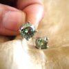 Green Moissanite Studs in 925 Silver