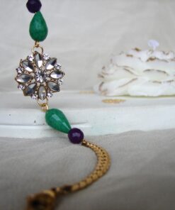 Jade & Amethyst Gold Plated Bracelet