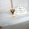 Gold Plated Steel Heart Pendant with Chain