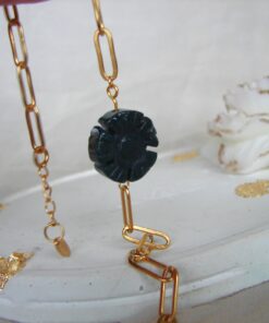 Agate with Gold Plated Steel Chain