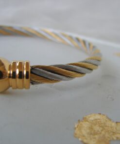 Gold Plated Steel Twisted Bangle