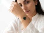 Natural Agate (Aqeeq) with Gold Plated Steel Bracelet - Image 2