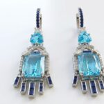 Blue Zircon Luxury Earrings for women Pakistan by Dango
