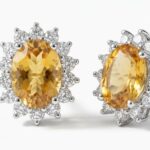 Natural Citrine Silver Stud Earrings for women Pakistan by dango