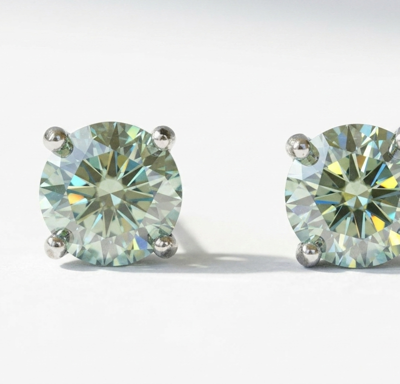 Moissanite Silver Stud Earrings Pakistan by dango