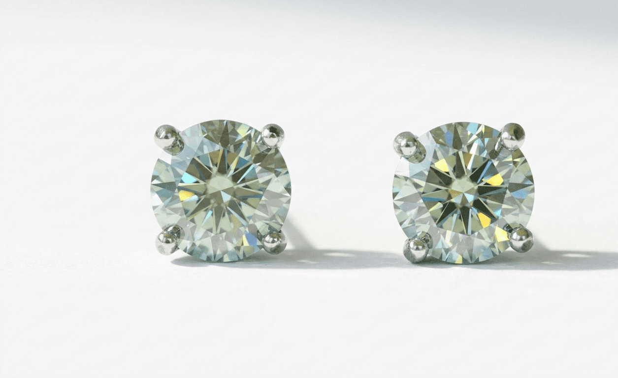 moissanite earrings pakistan Moissanite Silver Stud Earrings Pakistan by dango