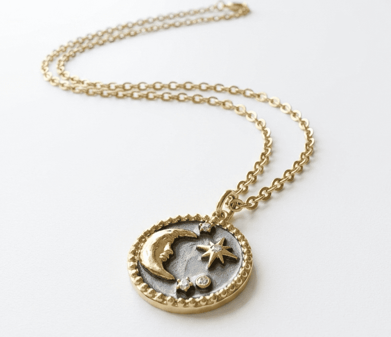 Gold Plated Moon Pendant for women Pakistan by dango