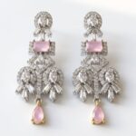 Pink Zircon Party Earrings for women in Pakistan by dango