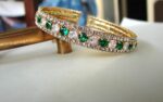 Green Rhinestone Open Cuff Bracelet - Image 3