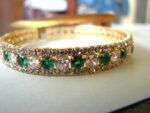 Green Rhinestone Open Cuff Bracelet - Image 2
