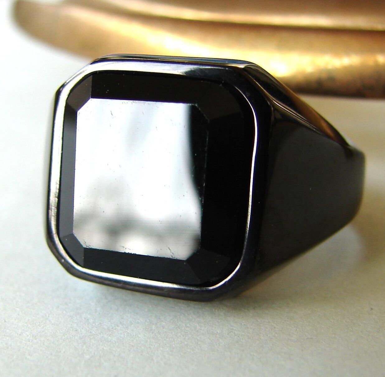 men rings pakistan Black Stone Stainless Steel Ring for Men Pakistan by dango