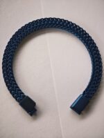 8mm Blue Steel Curb Chain Bracelet - Image 4