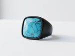 Steel Turquoise Ring for Men Pakistan by dango