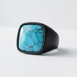Steel Turquoise Ring for Men Pakistan by dango