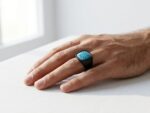 Black Steel Turquoise Ring - Image 2