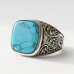 Turquoise Steel Ring for Men Pakistan by dango