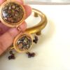 Gold Plated Natural Spotted Jasper Earrings
