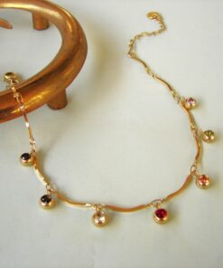 Gold plated Steel with Zircons Anklet