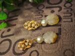 Gold Plated Silver Natural Pearl & Quartz Earrings - Image 2