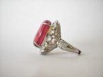 Adjustable Pink Dome Silver Plated Ring - Image 3