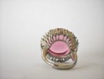 Adjustable Pink Dome Silver Plated Ring - Image 2