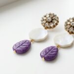 Natural amethyst and Mother of Pearl Earrings for women in Pakistan by dango