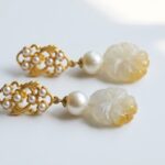 Natural agate Silver Gold Plated Silver Earrings Pakistannby dango