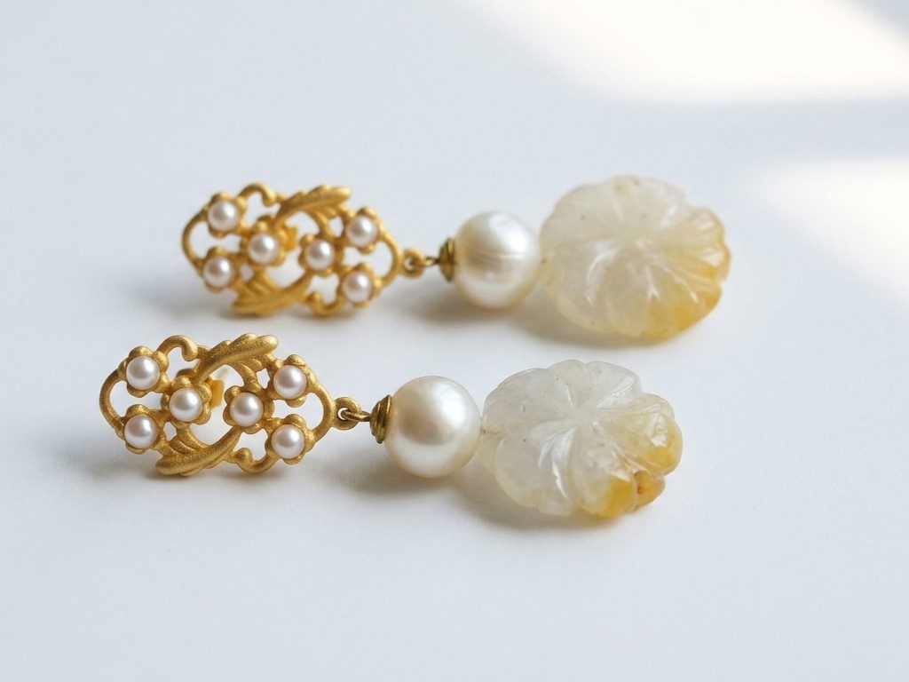 quartz earrings pakistan Natural agate Silver Gold Plated Silver Earrings Pakistannby dango