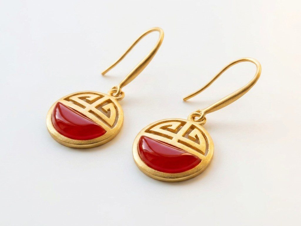 red earrings pakistan Gold Plated Silver Earrings for women Pakistan by dango