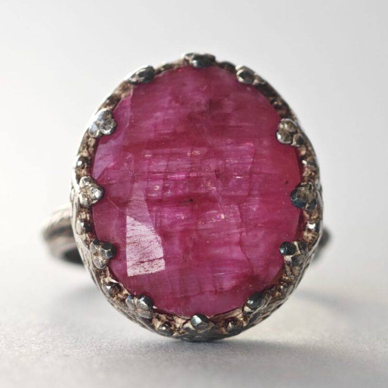 Natural Ruby Silver Ring Pakistan by dango