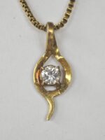 Gold Plated Silver Diya Pendant with Chain - Image 4